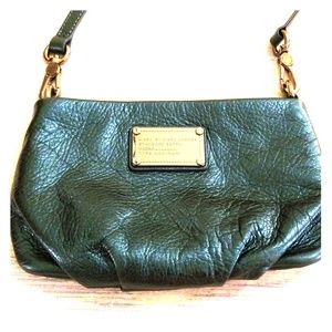 Genuine Blue Metallic Leather Crossbody